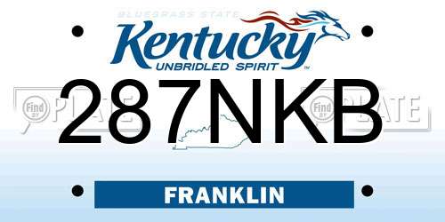 287NKB Kentucky License Plate