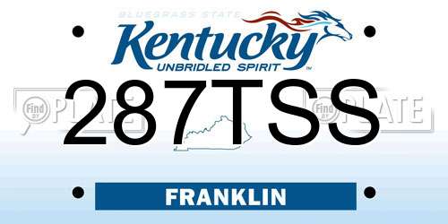 287TSS Kentucky License Plate