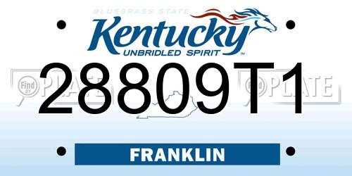 28809T1 Kentucky License Plate