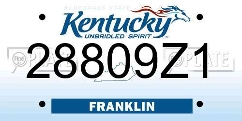 28809Z1 Kentucky License Plate