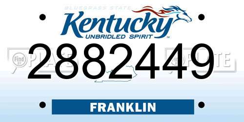 2882449 Kentucky License Plate
