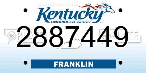 2887449 Kentucky License Plate
