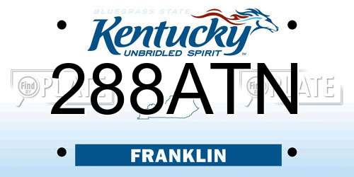 288ATN Kentucky License Plate