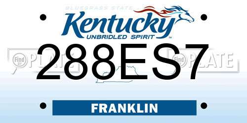 288ES7 Kentucky License Plate