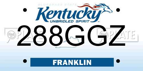 288GGZ Kentucky License Plate