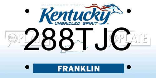 288TJC Kentucky License Plate