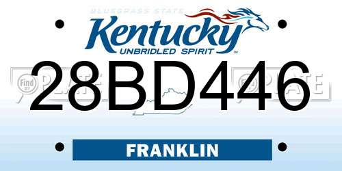 28BD446 Kentucky License Plate