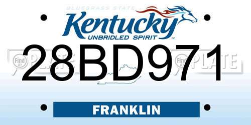 28BD971 Kentucky License Plate