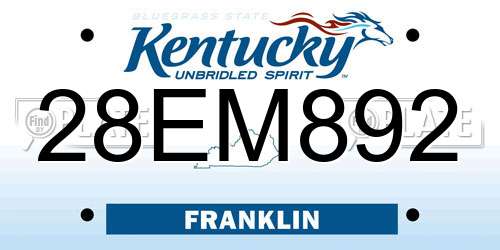 28EM892 Kentucky License Plate