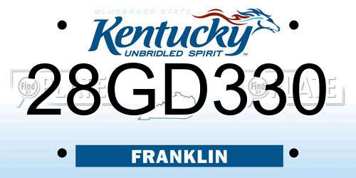 28GD330 Kentucky License Plate