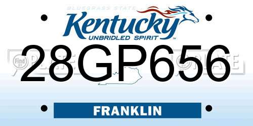 28GP656 Kentucky License Plate