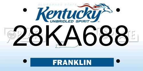 28KA688 Kentucky License Plate