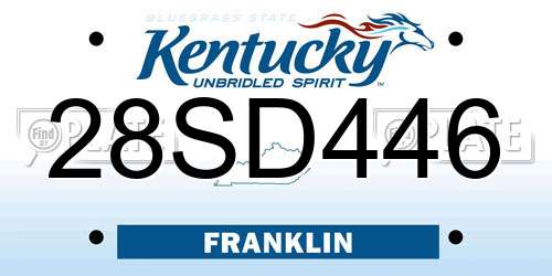 28SD446 Kentucky License Plate