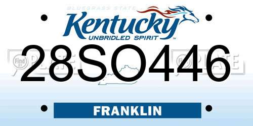 28SO446 Kentucky License Plate
