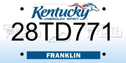 28TD771 Kentucky License Plate