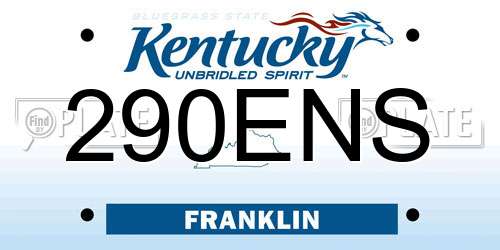 290ENS Kentucky License Plate