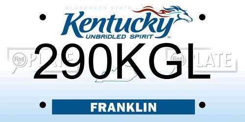 290KGL Kentucky License Plate
