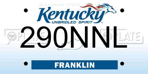 290NNL Kentucky License Plate