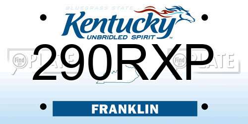290RXP Kentucky License Plate