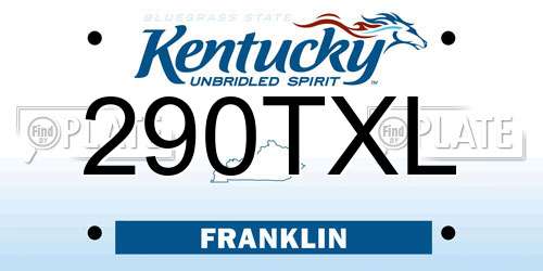 290TXL Kentucky License Plate
