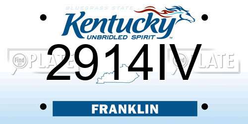 2914IV Kentucky License Plate