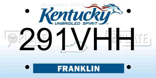 291VHH Kentucky License Plate