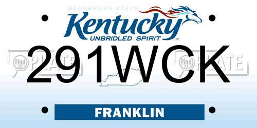 291WCK Kentucky License Plate
