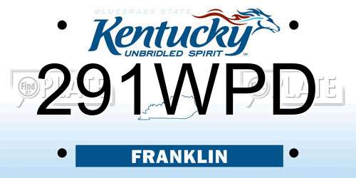 291WPD Kentucky License Plate
