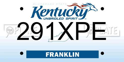 291XPE Kentucky License Plate