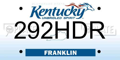 292HDR Kentucky License Plate