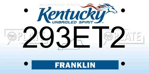 293ET2 Kentucky License Plate
