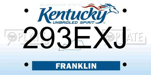 293EXJ Kentucky License Plate