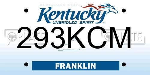 293KCM Kentucky License Plate