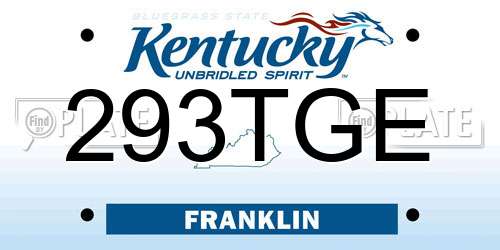 293TGE Kentucky License Plate