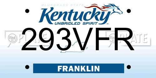 293VFR Kentucky License Plate