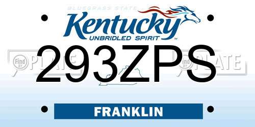 293ZPS Kentucky License Plate