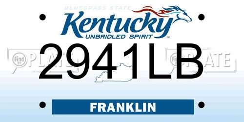 2941LB Kentucky License Plate