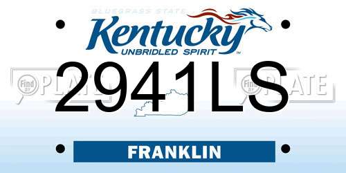 2941LS Kentucky License Plate