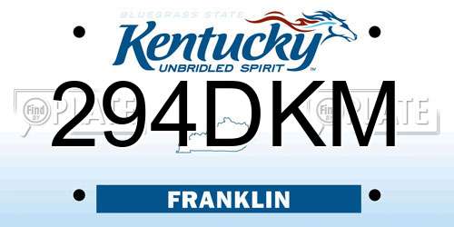 294DKM Kentucky License Plate
