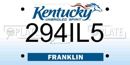 294IL5 Kentucky License Plate