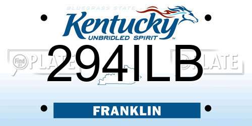 294ILB Kentucky License Plate