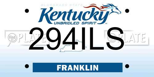 294ILS Kentucky License Plate
