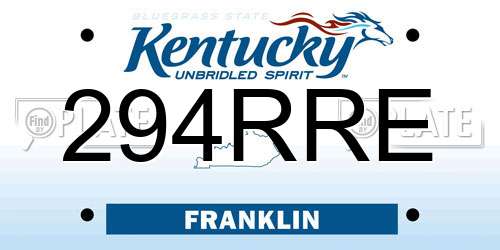 294RRE Kentucky License Plate
