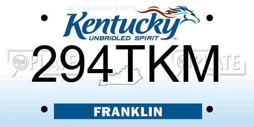 294TKM Kentucky License Plate