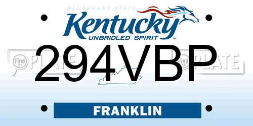 294VBP Kentucky License Plate