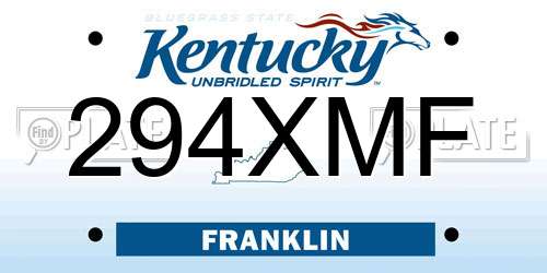 294XMF Kentucky License Plate