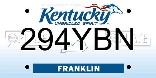 294YBN Kentucky License Plate