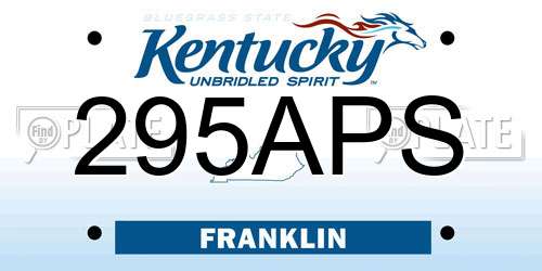 295APS Kentucky License Plate
