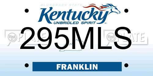295MLS Kentucky License Plate