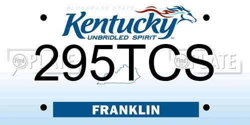 295TCS Kentucky License Plate